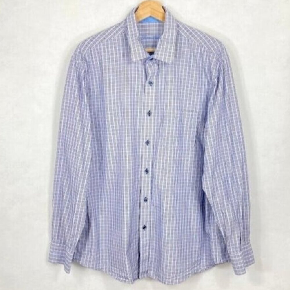 Tasso Elba Mens Button Down Shirt Preppy Academia Classic Career Boss NWOT L